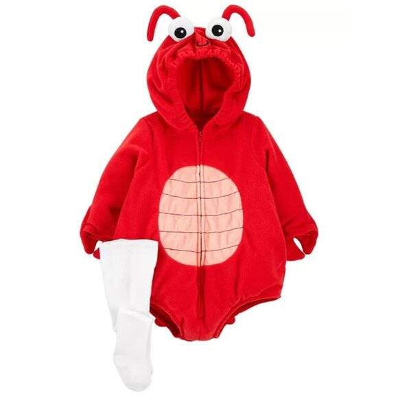 Carters Baby Halloween Costume Little Lobster 6-9 Month Fleece Plush w Tights - Picture 1 of 4
